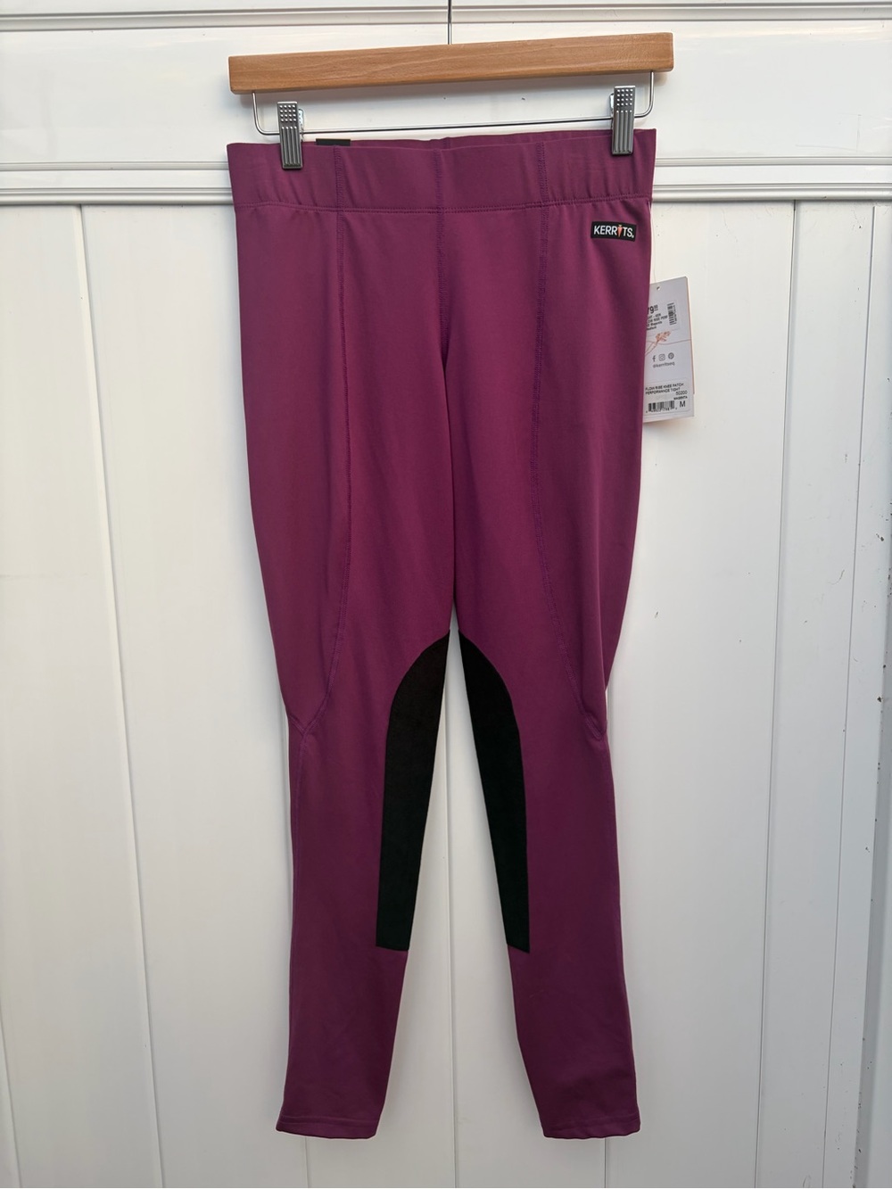 NWT Kerrits Flow Rise Knee Patch Tights Magenta Size Medium